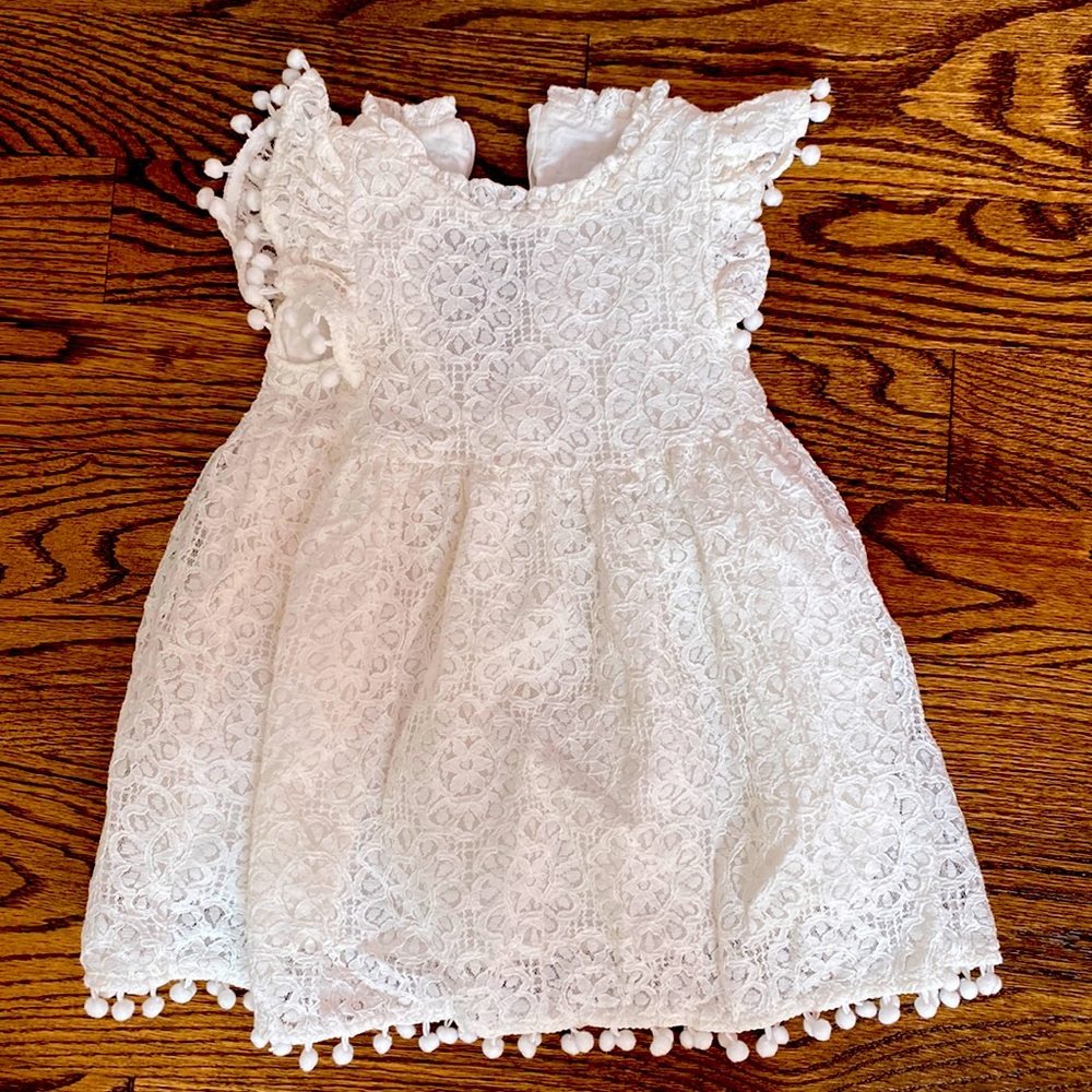 4T white toddler lace dress